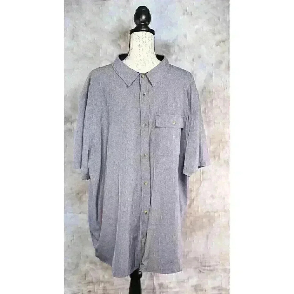 Men's XXL Avalanche Outdoor  blue/grey heathered short sleeve button down